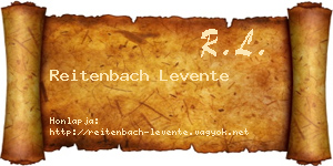 Reitenbach Levente névjegykártya